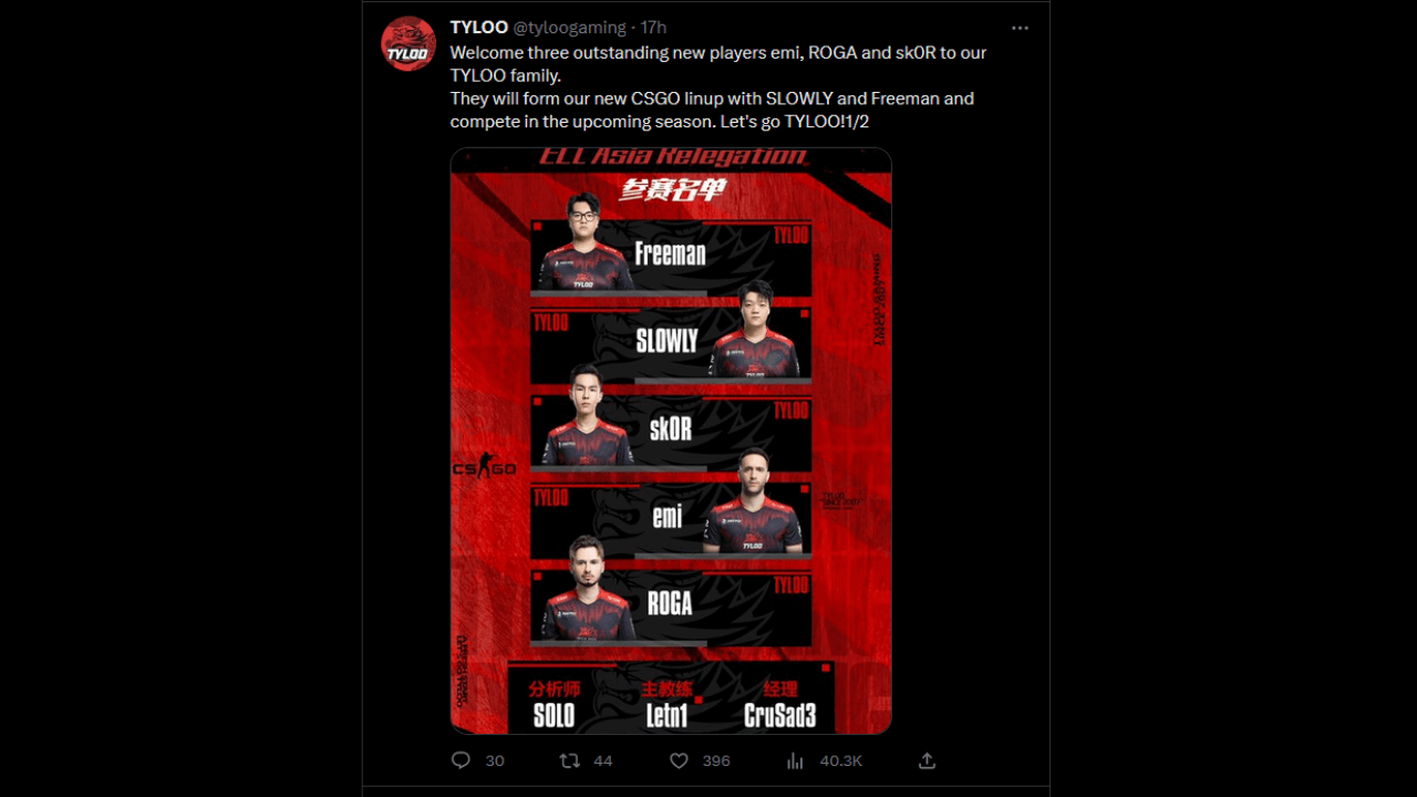 Neues Lineup fuer TYLOO
