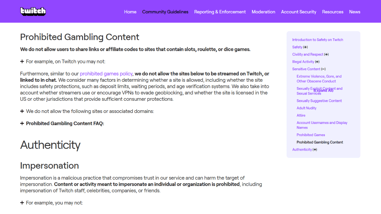 twitch guidelines